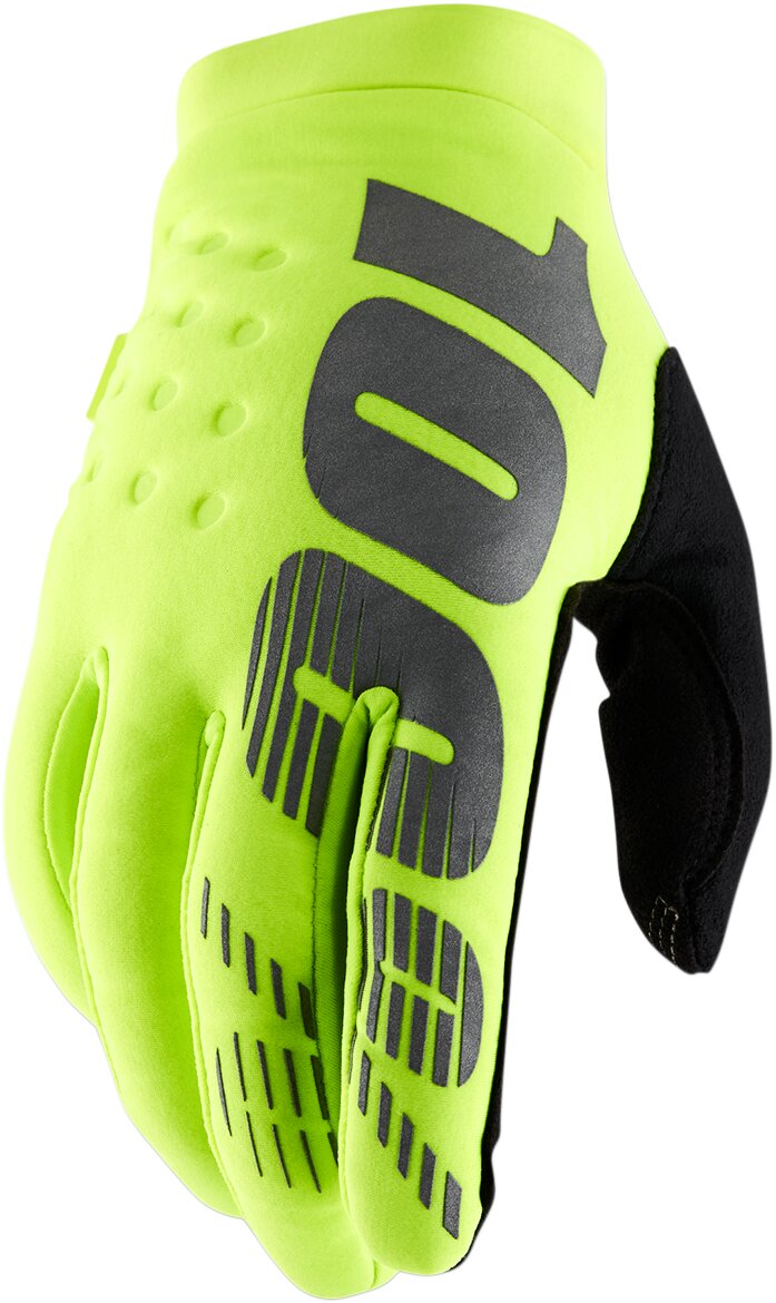 Gants 100% Brisker jaune fluo/noir XXL