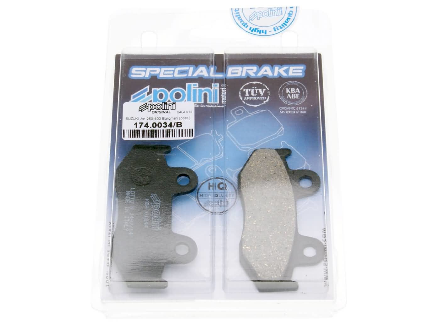 Plaquettes de frein arrière Polini Original Suzuki Burgman 250 / 400 1996-2000