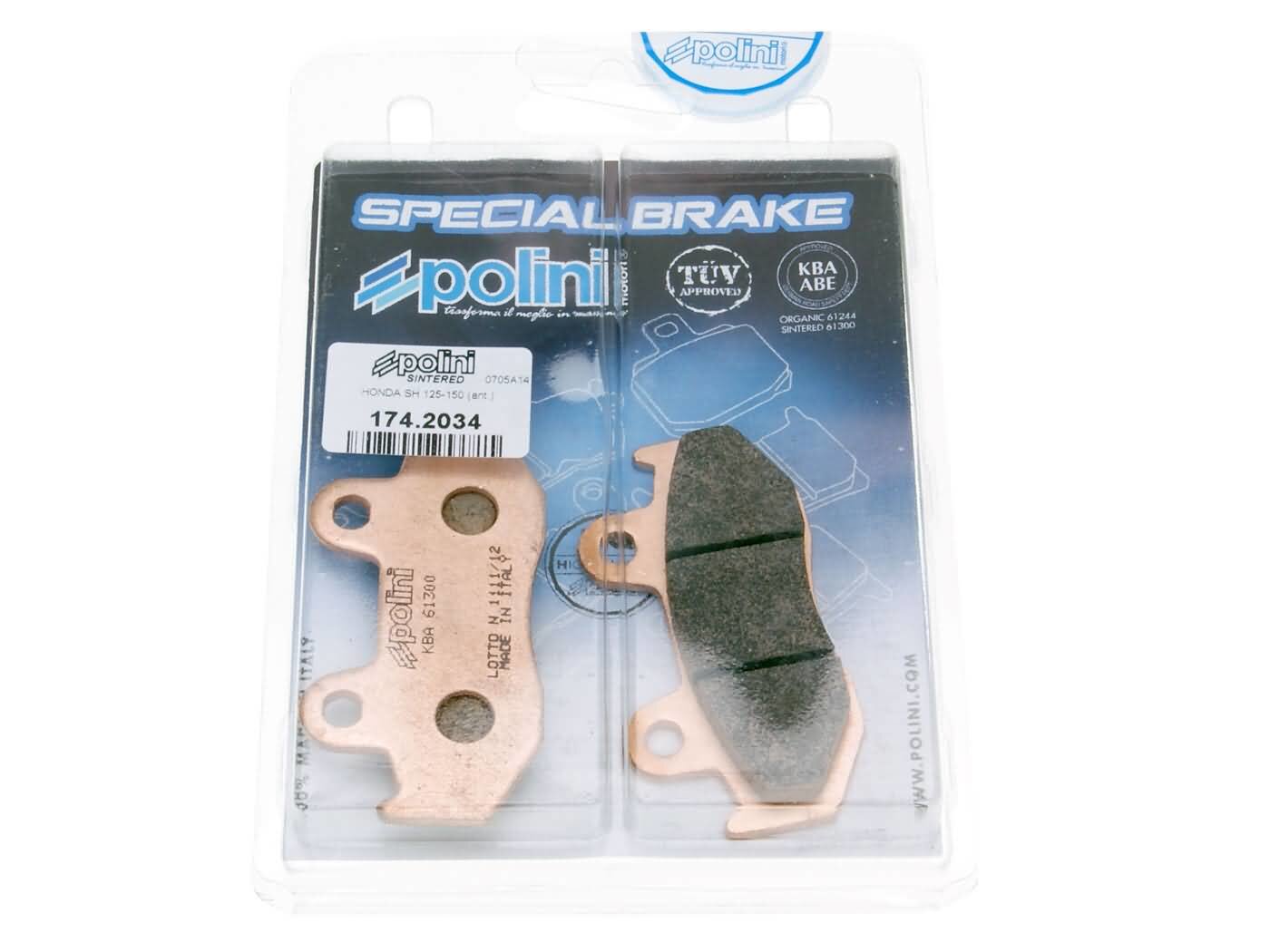Plaquettes de frein avant Polini Sintered Honda SH 125