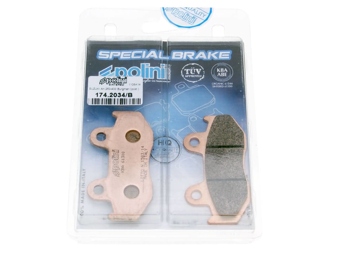 Plaquettes de frein arrière Polini Sintered Suzuki Burgman