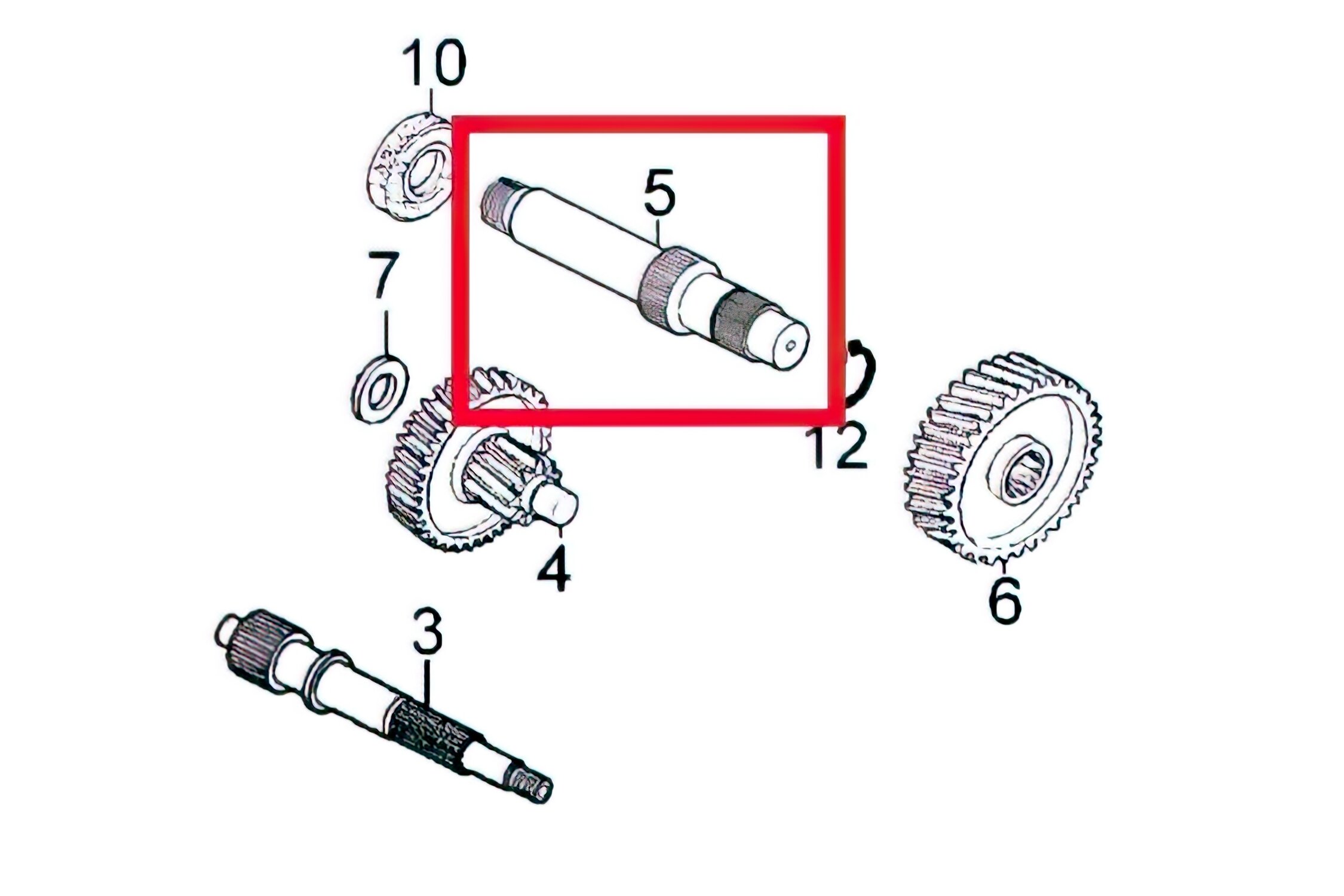 Arbre de transmission secondaire - pièce origine Kymco Agility 50cc 4T 12 pouces