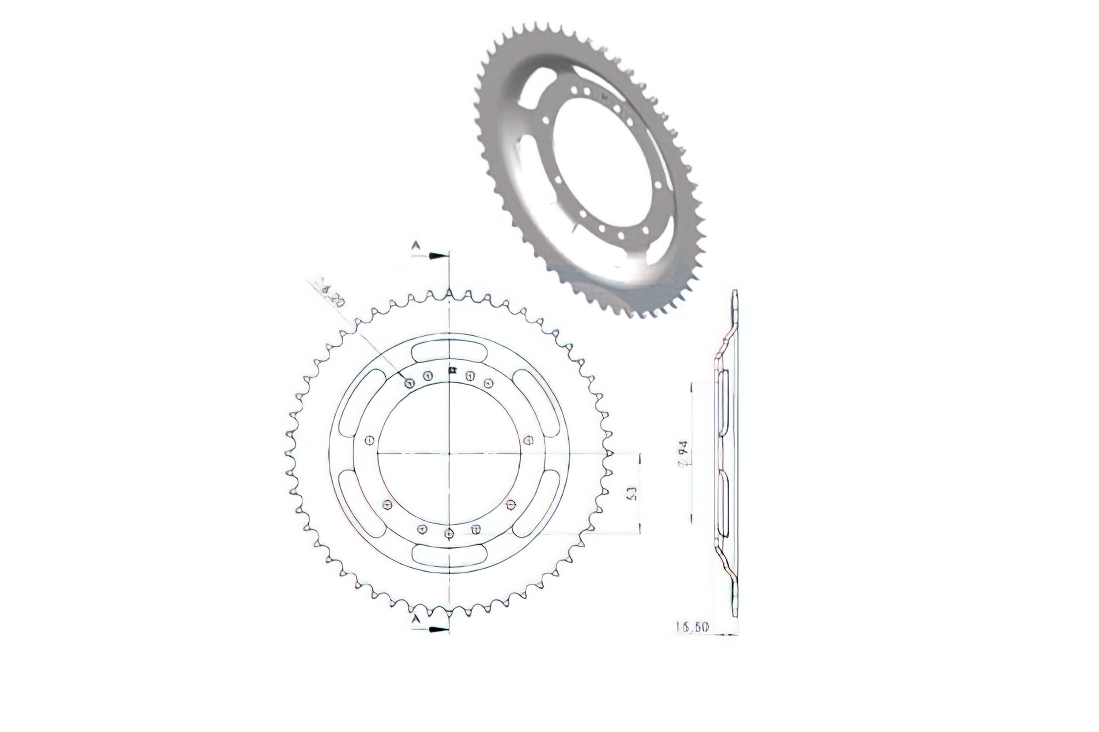 Couronne 52 dents Peugeot 103 SP / MV