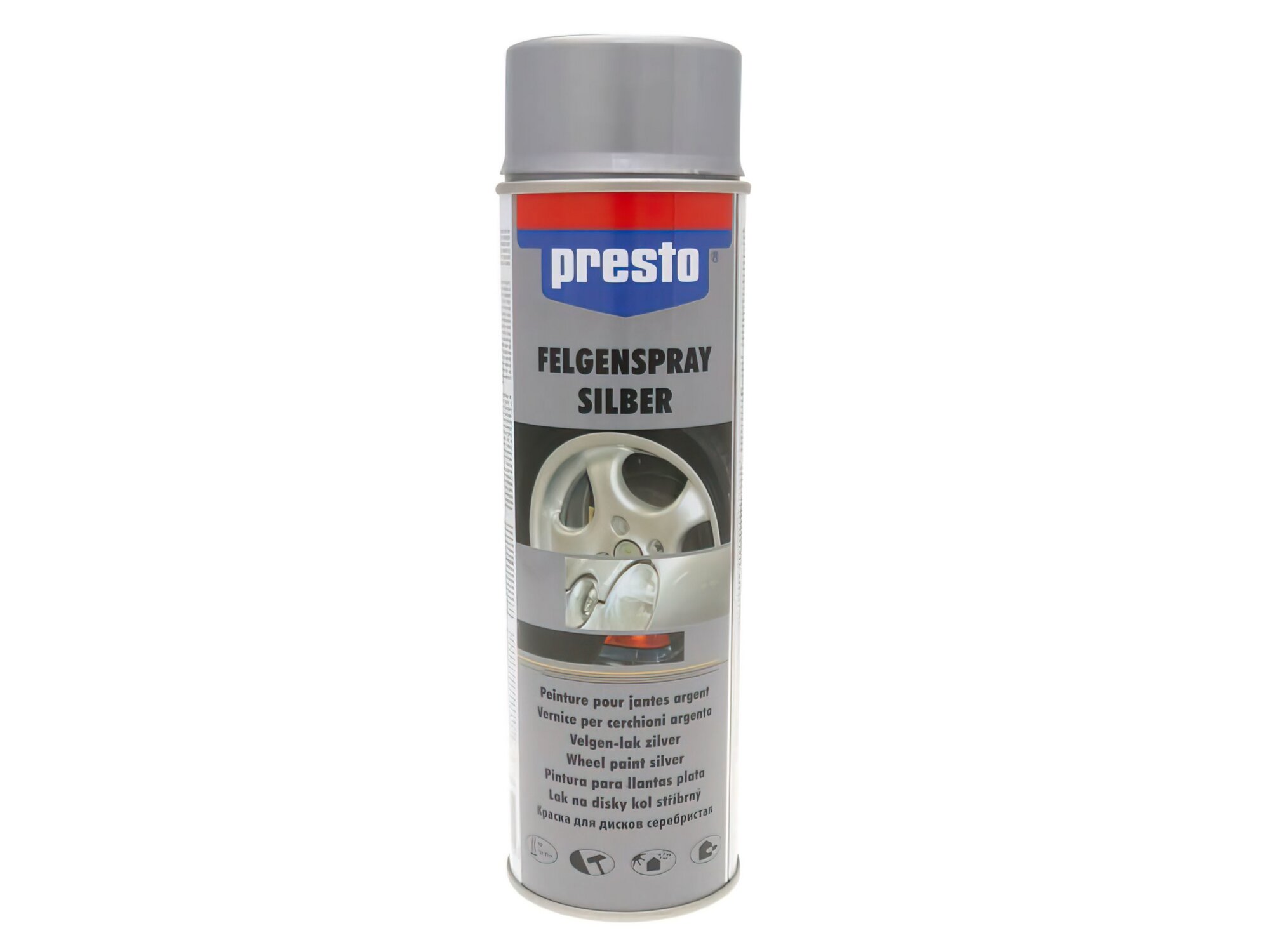 Bombe de peinture pour jante Argent 500ml (Aérosol)