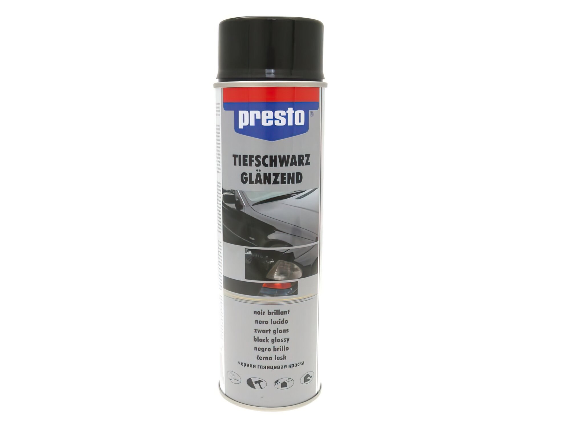 Bombe de peinture pour jante Noir brillant 500ml (Aérosol)