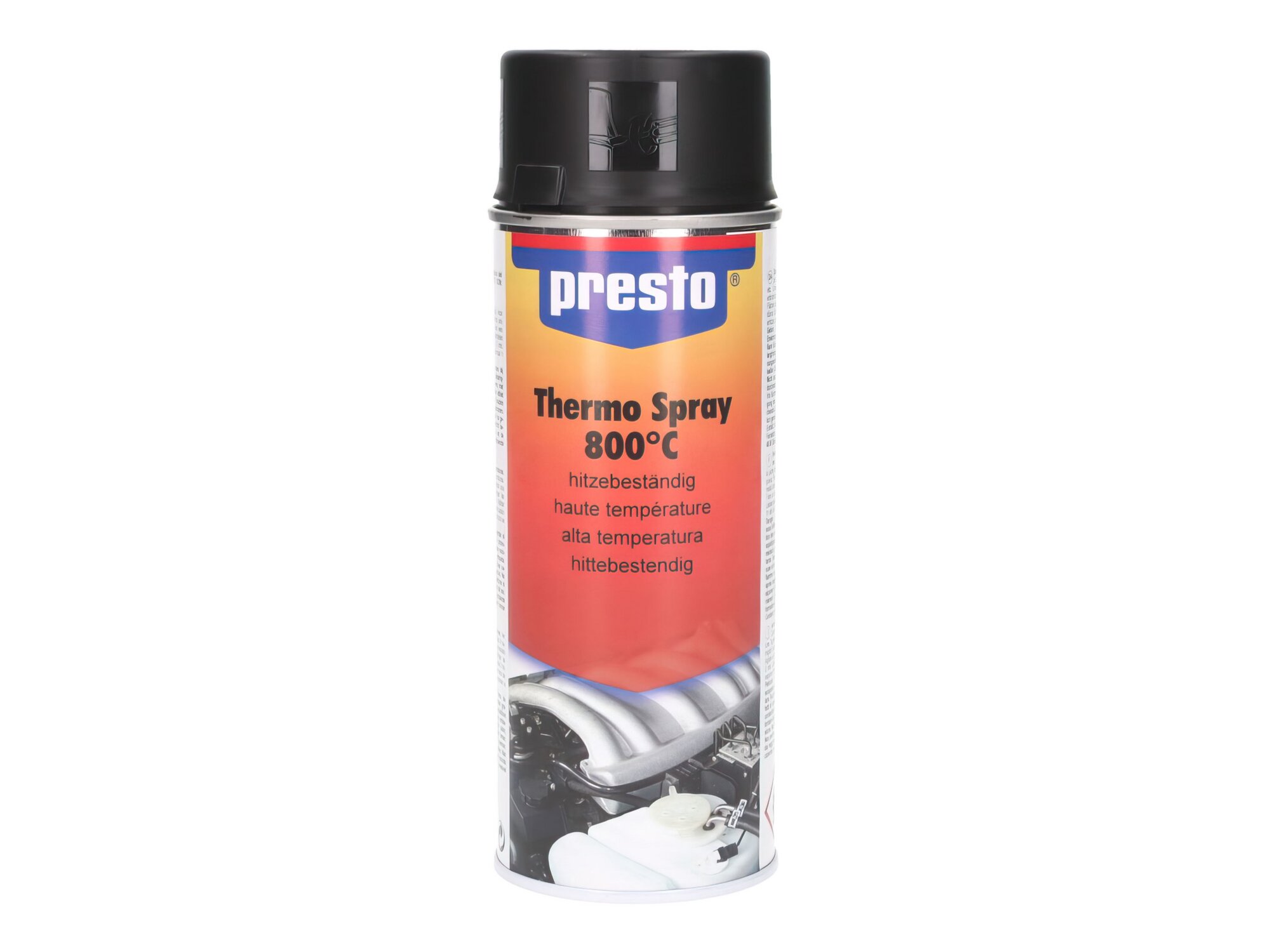 Bombe peinture haute température 800° noir mat Presto 400ml (Aérosol)