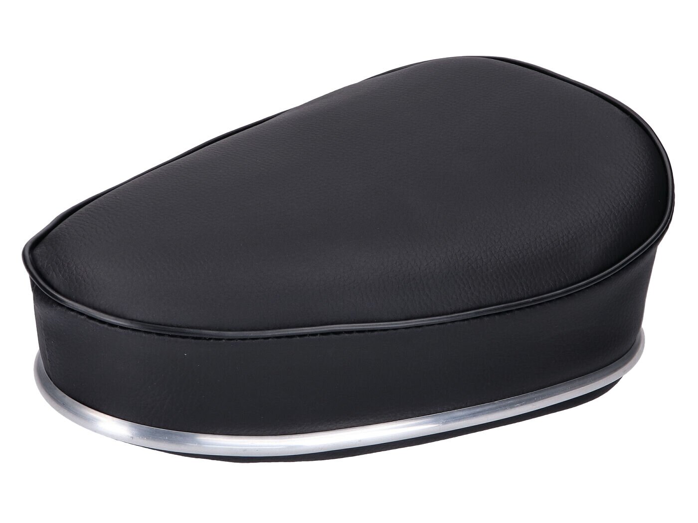 Selle noire avec bande chromée tige 22mm Cyclomoteur
