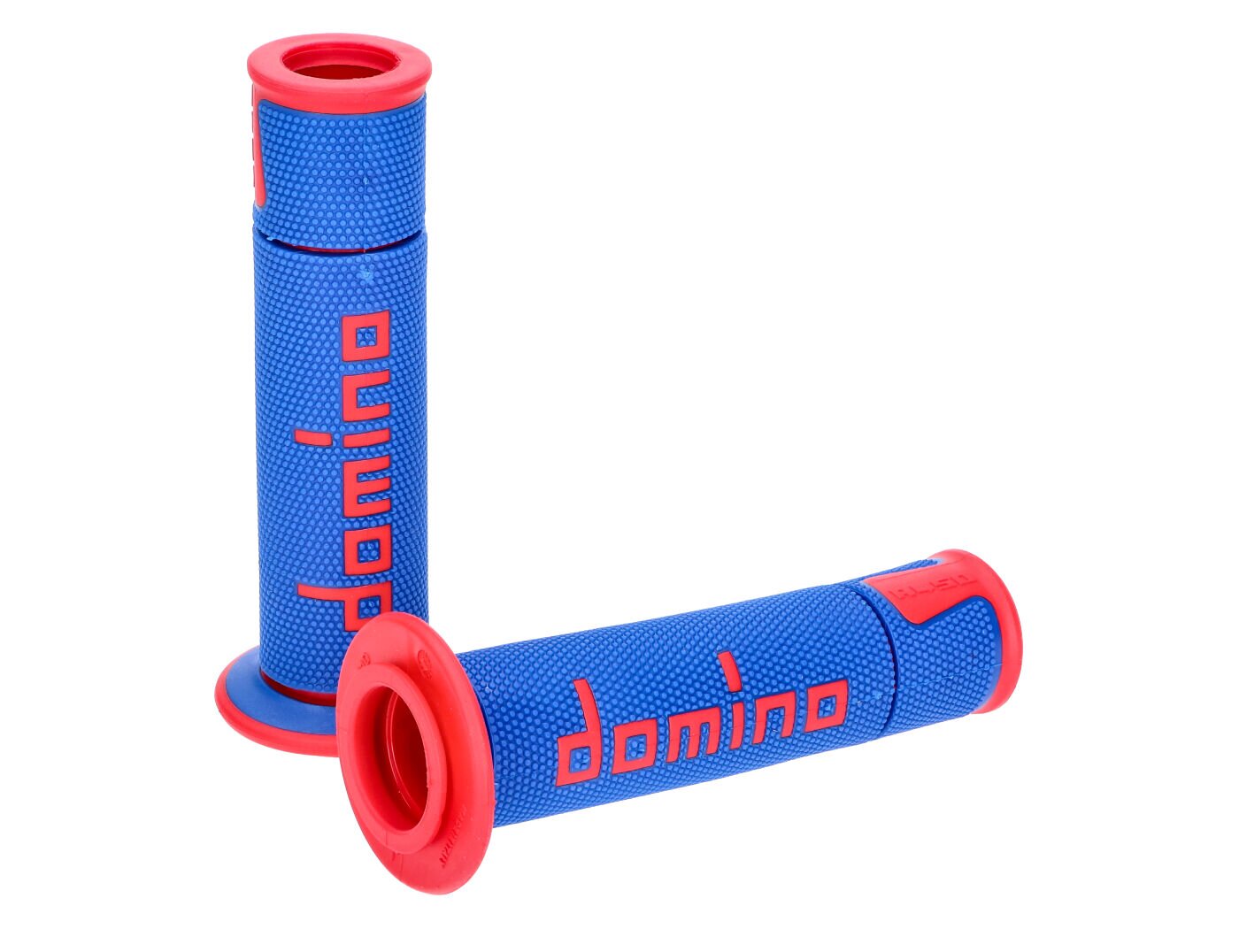 Poignées Domino A450 On-Road Racing bleu / rouge (extrémité ouverte)