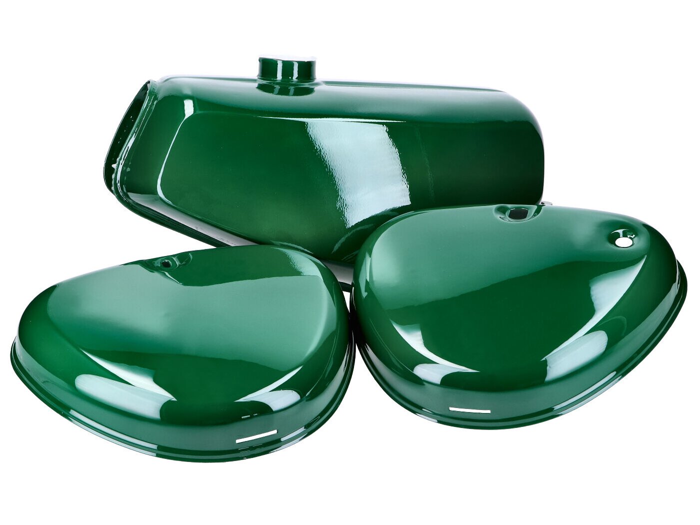 Kit réservoir d'essence et caches latéraux vert foncé Simson S51