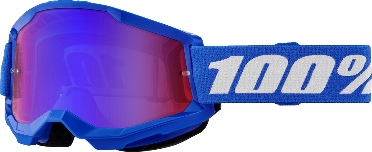 100% Masque Strata 2 bleu écran rouge/bleu miroir