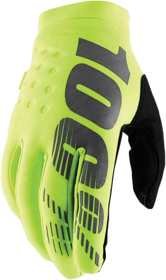 Gants enfant 100% Brisker jaune fluo/noir XL