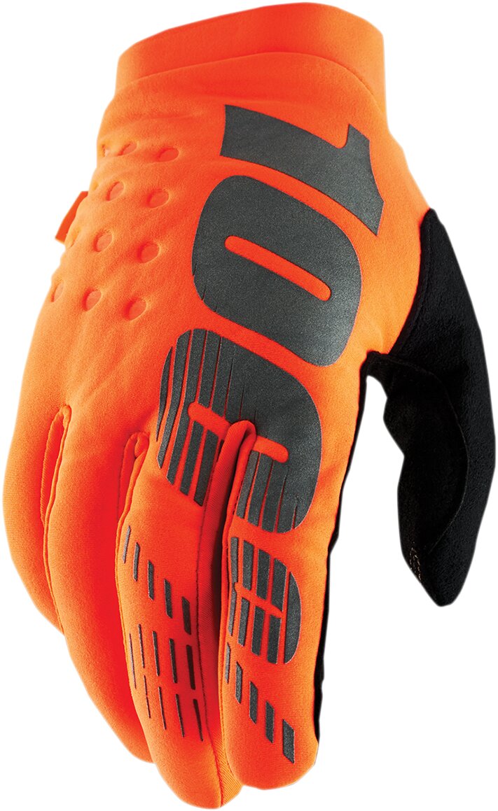 Gants enfant 100% Brisker orange fluo/noir XL
