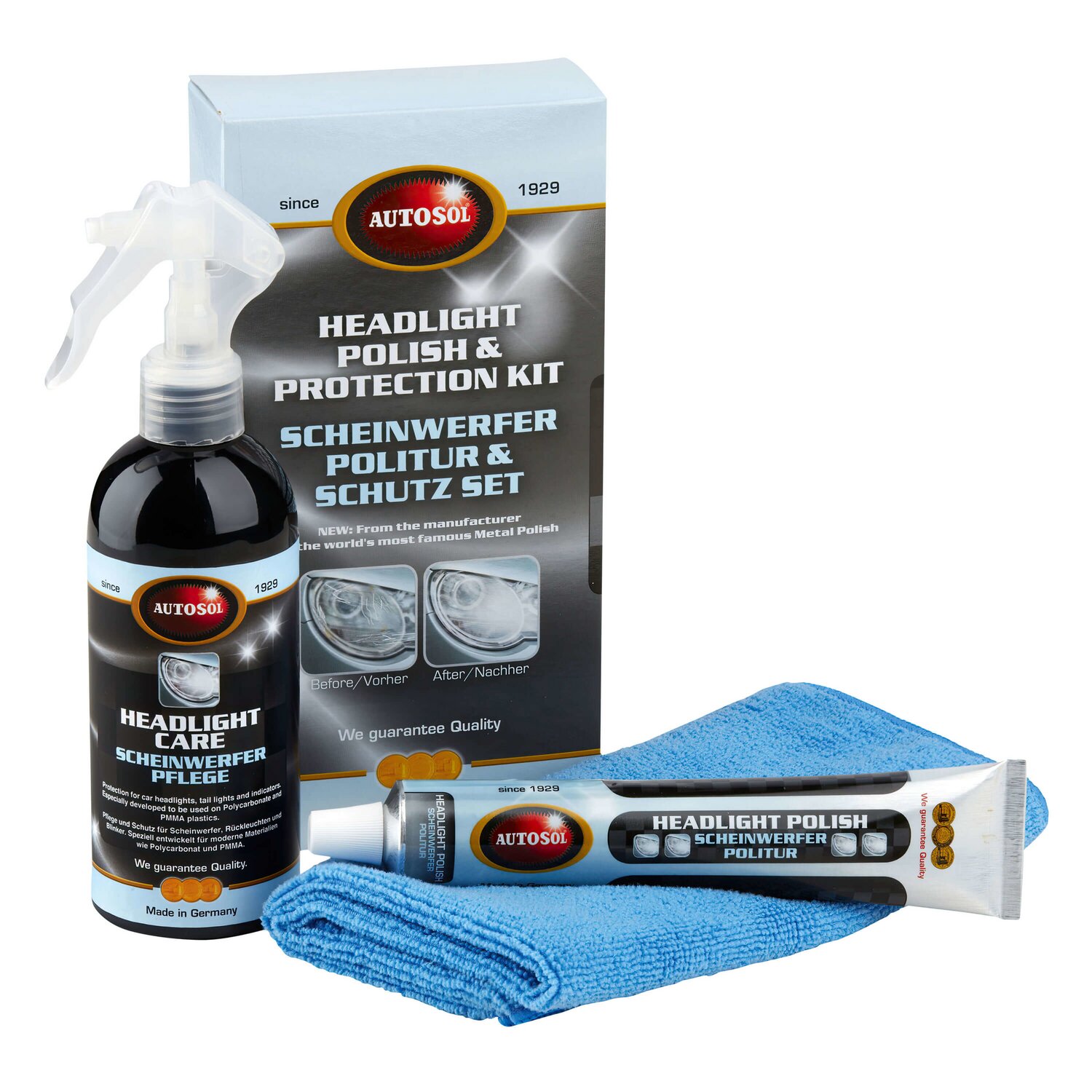 Autosol Kit restauration et polish pour phare et feu
