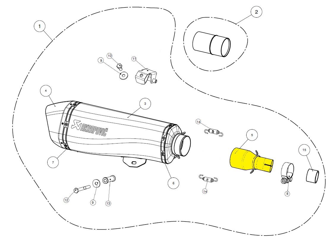 Raccord collecteur d'échappement Akrapovic Piaggio MP3