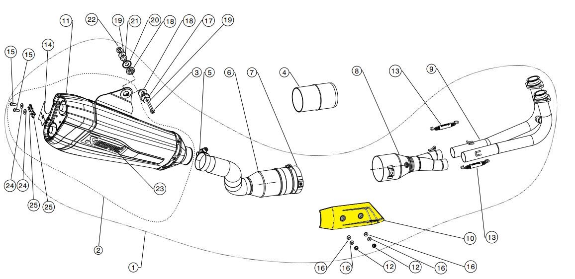 Akrapovic Pare chaleur d'échappement Yamaha Tmax 530