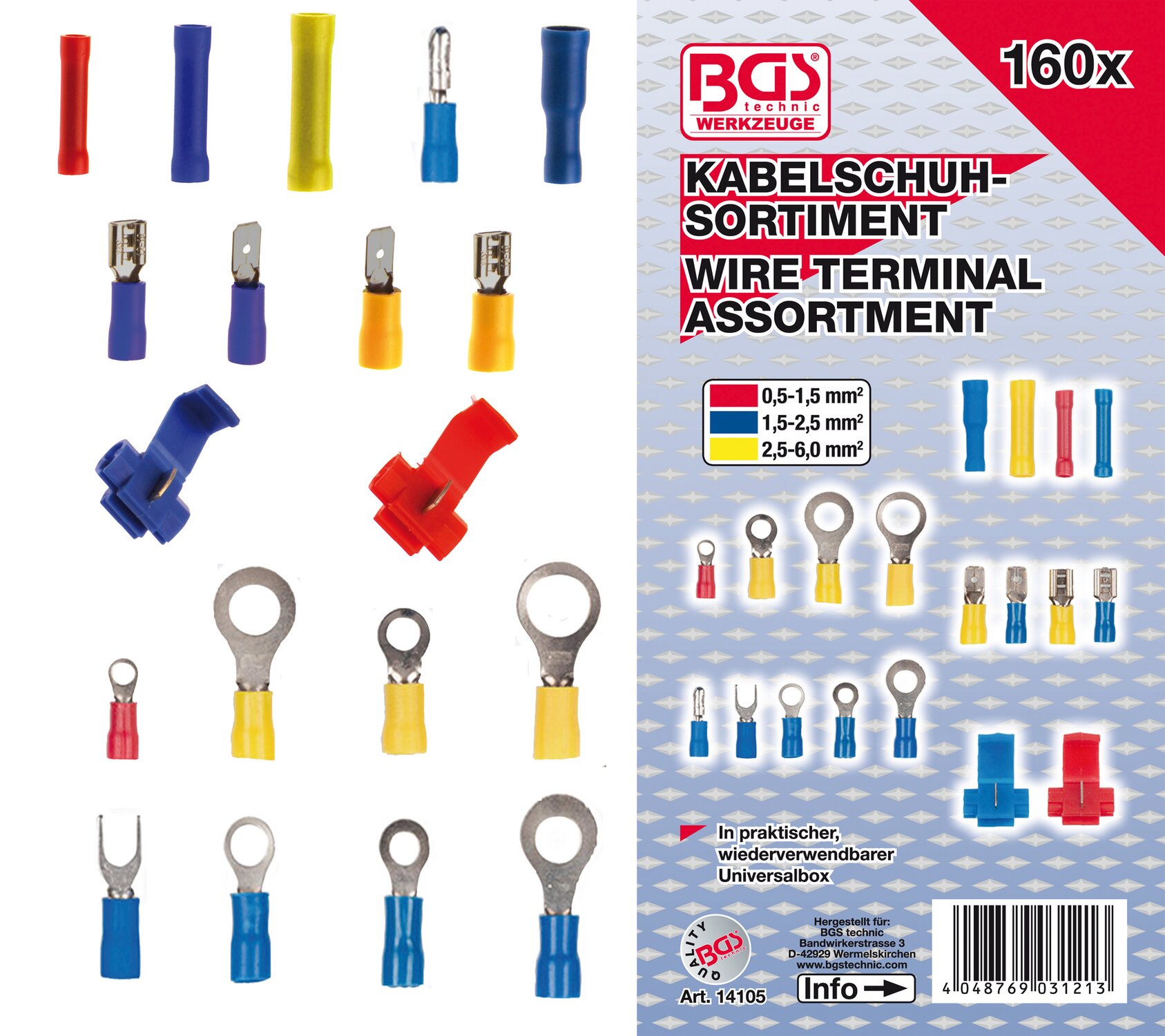 Assortiment de cosses BGS 160 pièces
