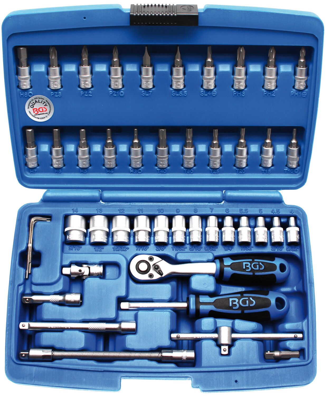 Coffret de douilles BGS 6,3 mm (1/4") 46 pièces