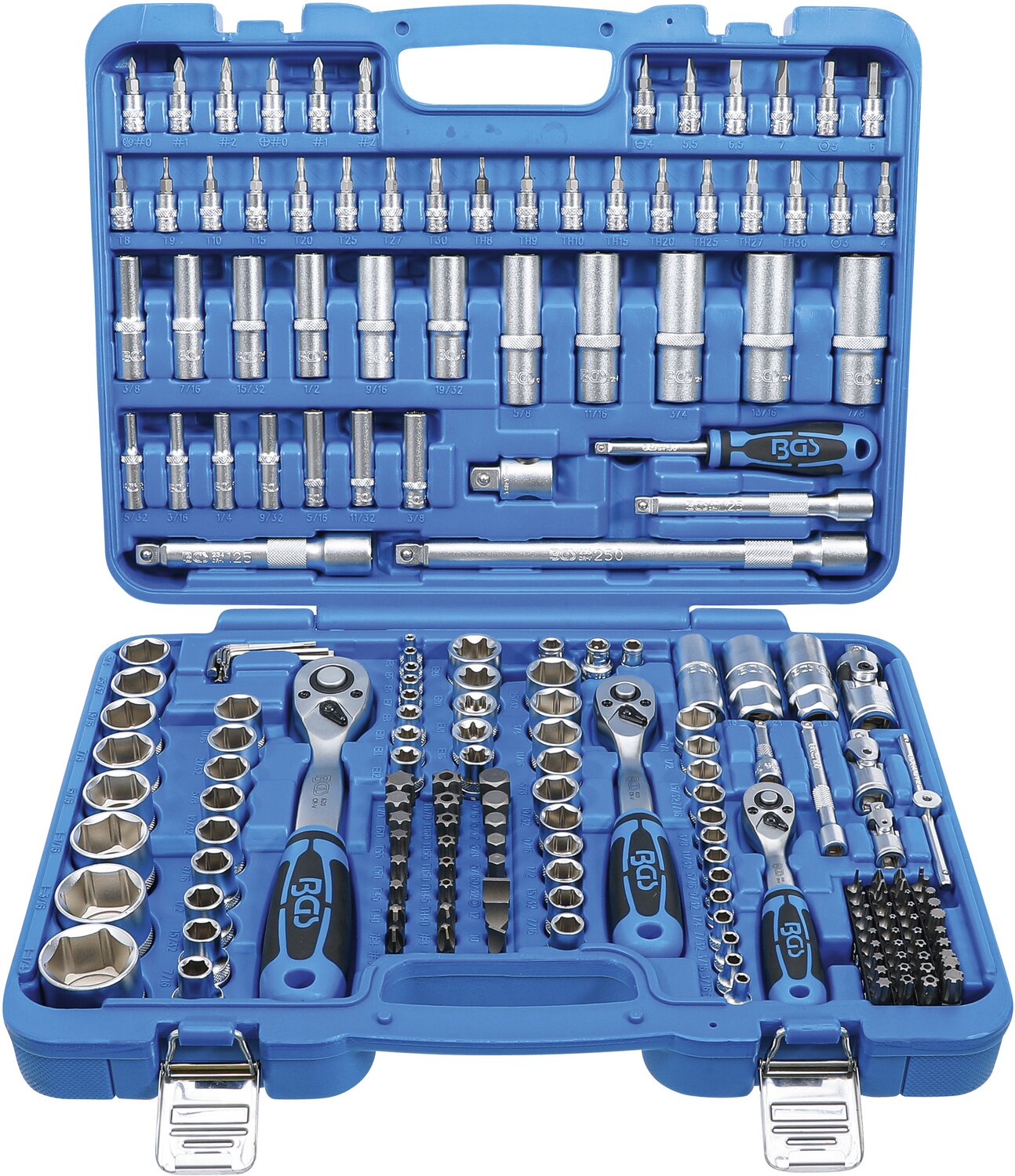 Coffret de Douilles six pans BGS 6,3 mm (1/4") 10 mm (3/8") 12,5 mm (1/2") en pouce 192 pièces