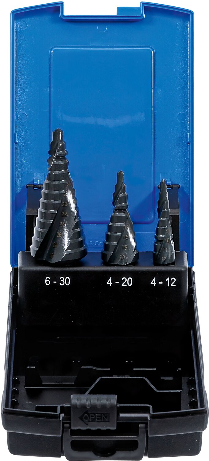 Jeu de forets étagés BGS Ø 4 - 30 mm 3 pièces