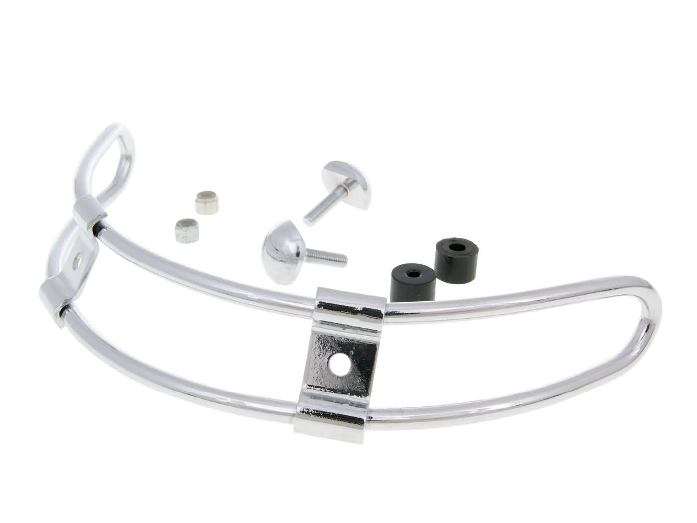 Pare-chocs de tablier avant Buzzetti chromé Vespa Primavera / Sprint / S 50 / 125 / 150