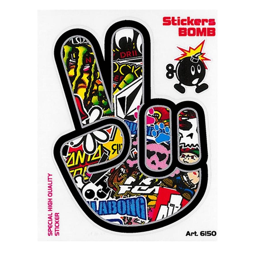 Standard Parts Autocollant sticker Bombing "Salut de motard" 10x12cm