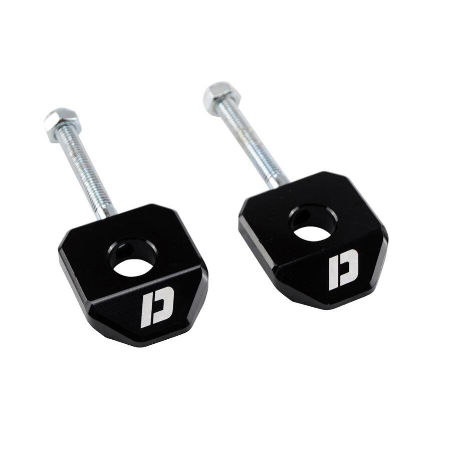 Tendeur de chaîne axe de roue 12mm Doppler Alu CNC Noir Derbi / Gilera / Aprilia