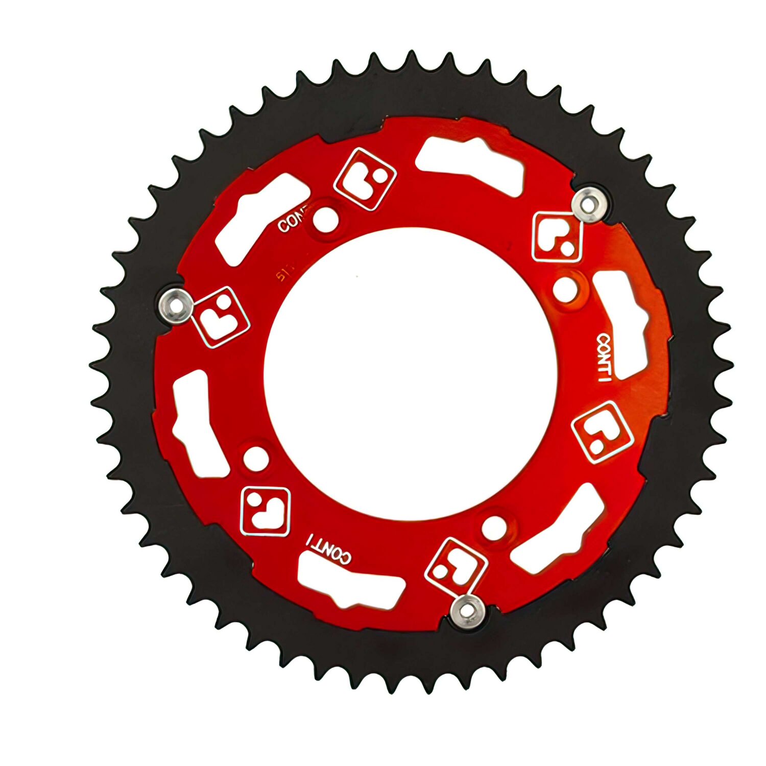 Couronne bi-métal rouge 53 dents - 428 Conti CHR Beta RR