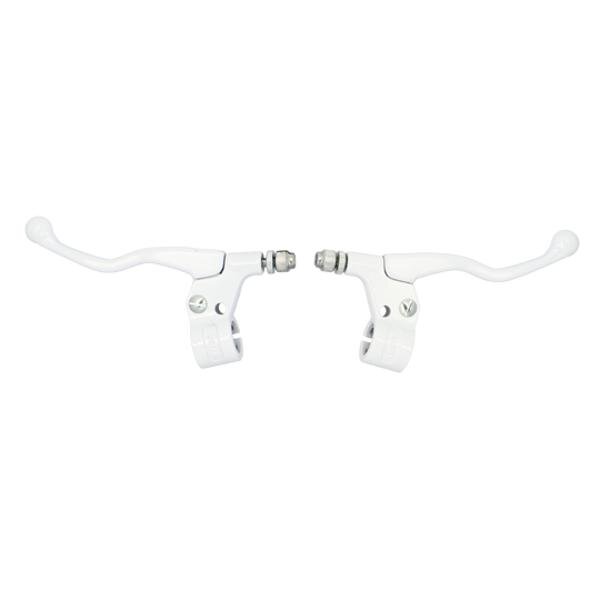 Standard Parts Levier frein court avec cocotte alu blanc (la paire)