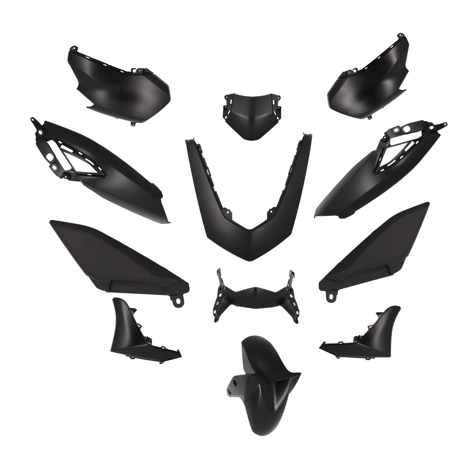 Kit carénages Yamaha Nmax 125 après 2021 noir mat (12 pièces)