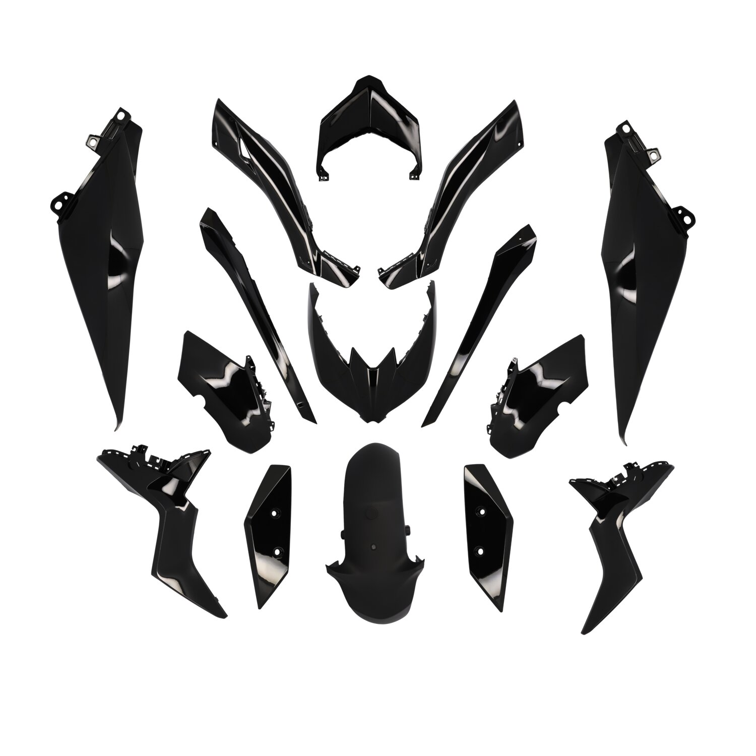 Kit carénages Yamaha 125 - 300 Xmax après 2018 noir brillant (15 pièces)