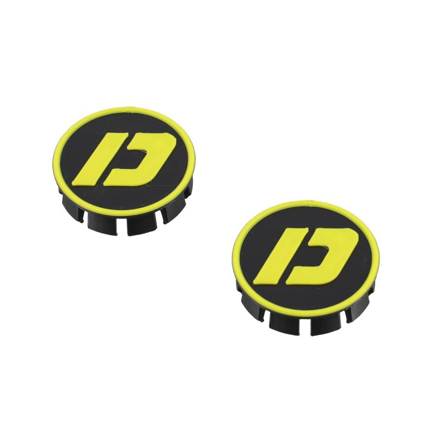 Bouchon de cadre Doppler Derbi Senda noir / jaune (x2)