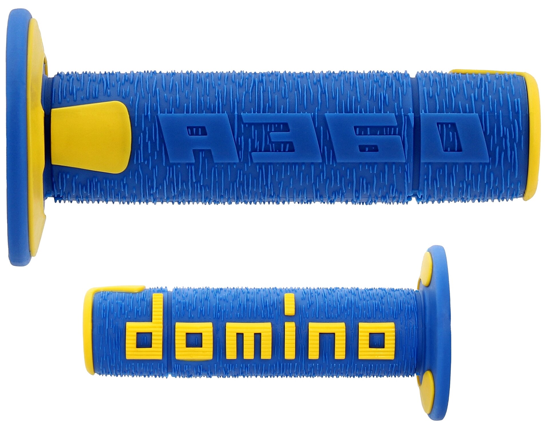 Poignées Off Road Domino A360 bleu / jaune