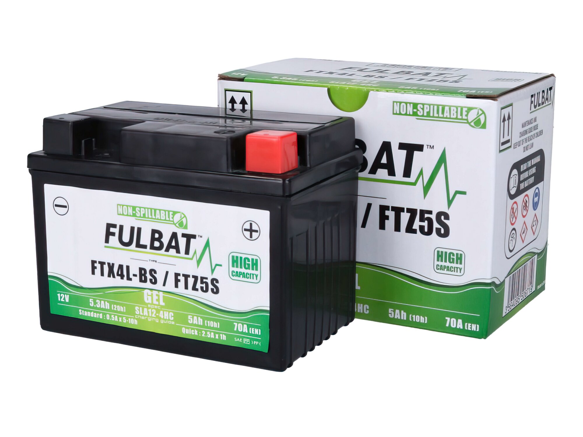 Fulbat Batterie 12V - 5Ah FTX4L-BS / FTZ5S (SLA) Gel sans entretien
