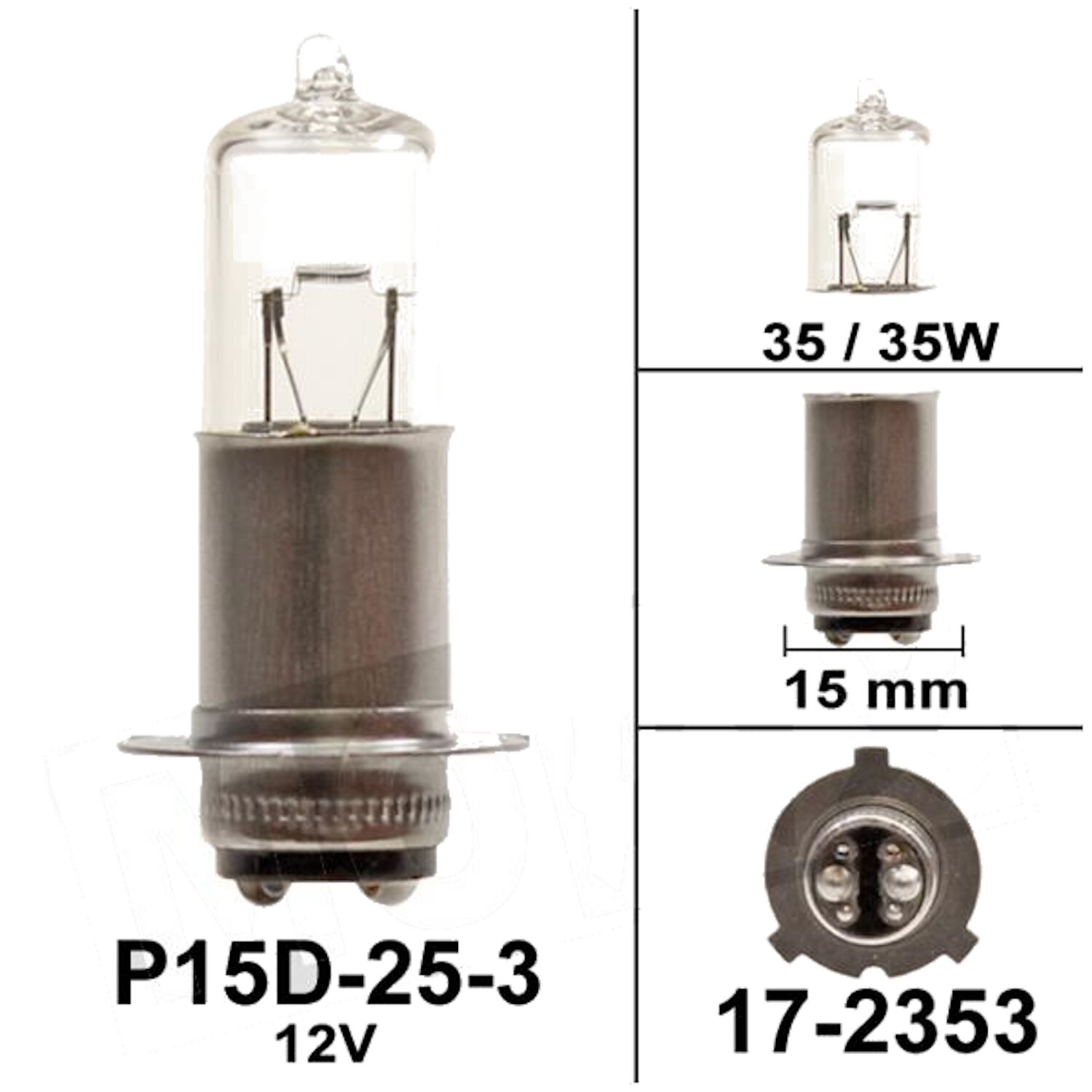 Ampoule de phare Flosser 12V 35/35W P15D-25-3
