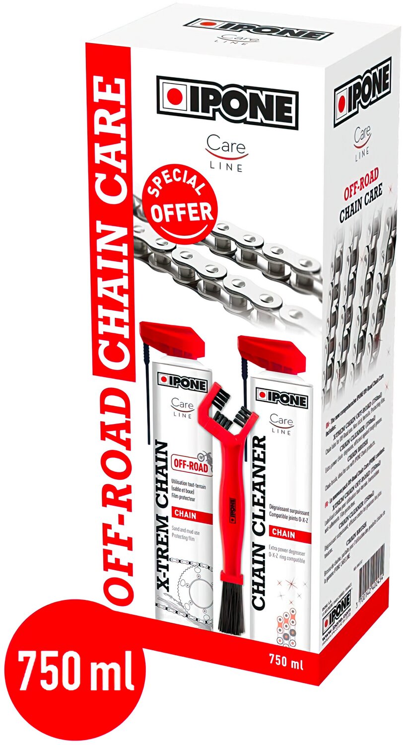Ipone Pack entretien chaîne pour moto tout terrain Care Line