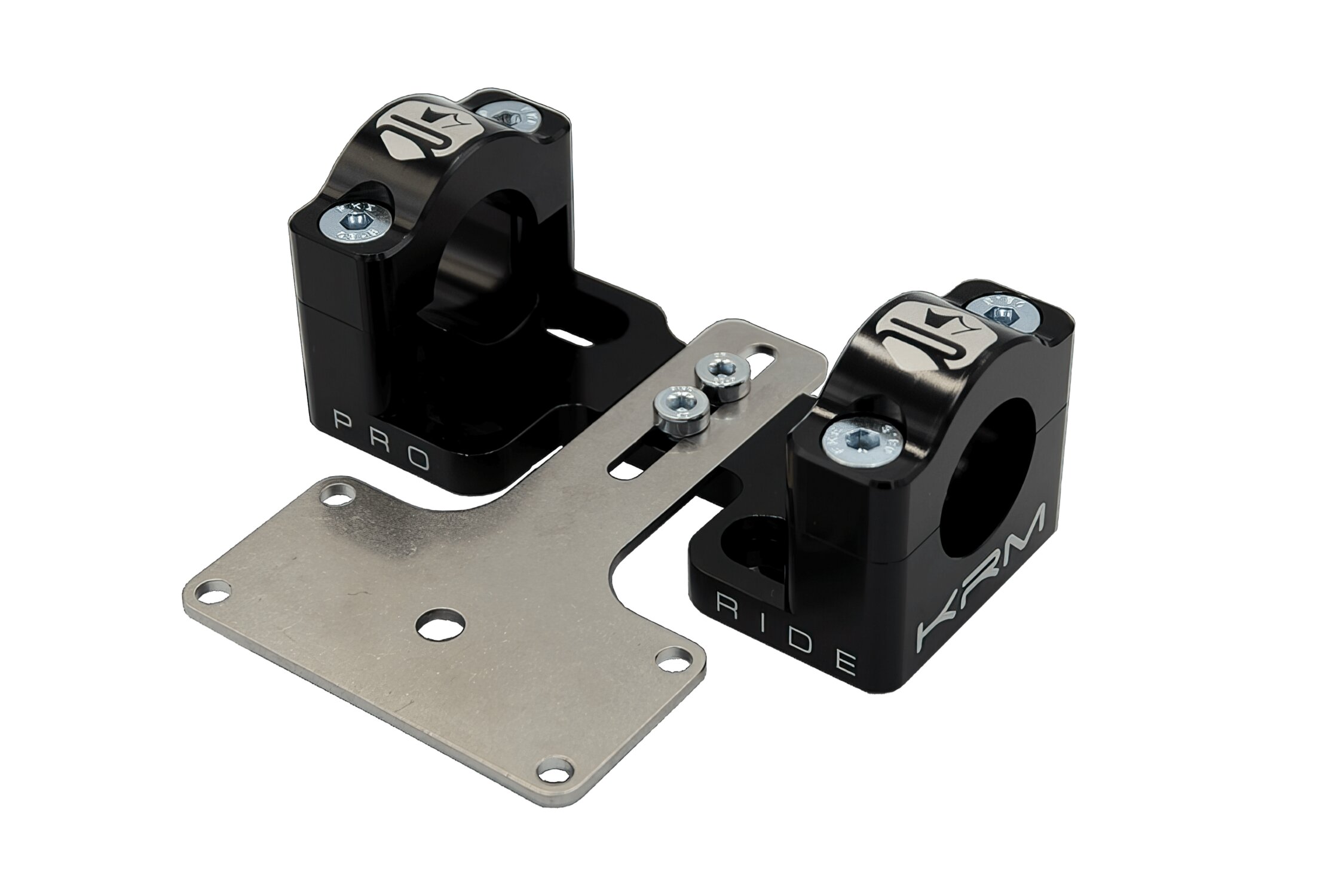 Pontets de guidon 28mm avec support de compteur KRM noir