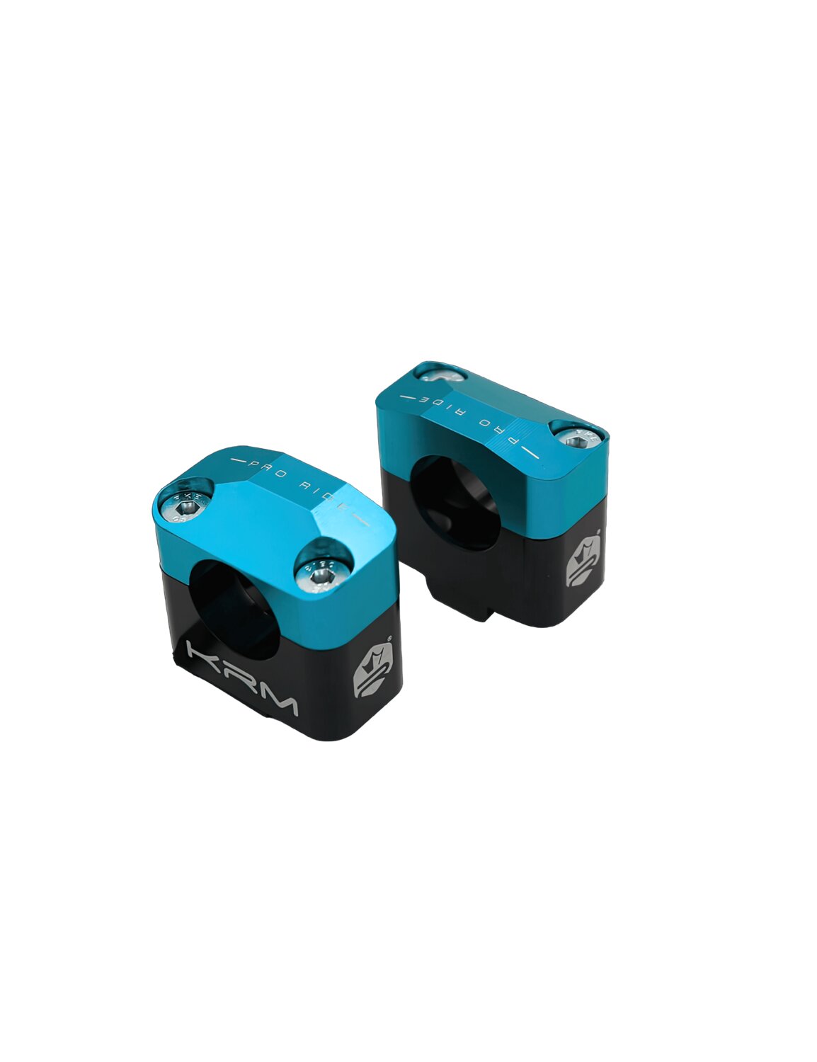 Pontets de guidon 28mm KRM Noir / Turquoise