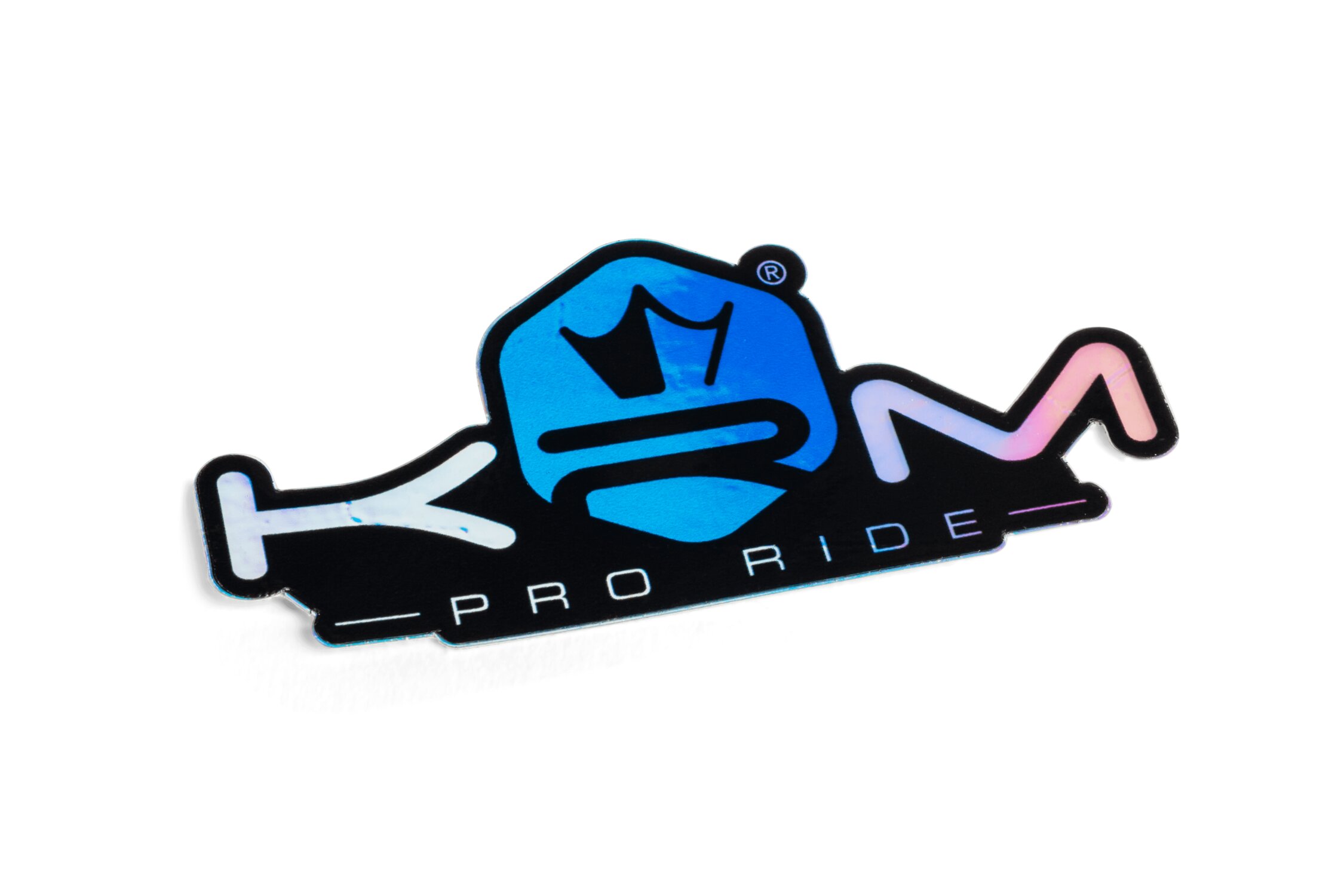 Autocollant KRM Pro Ride bleu holographique