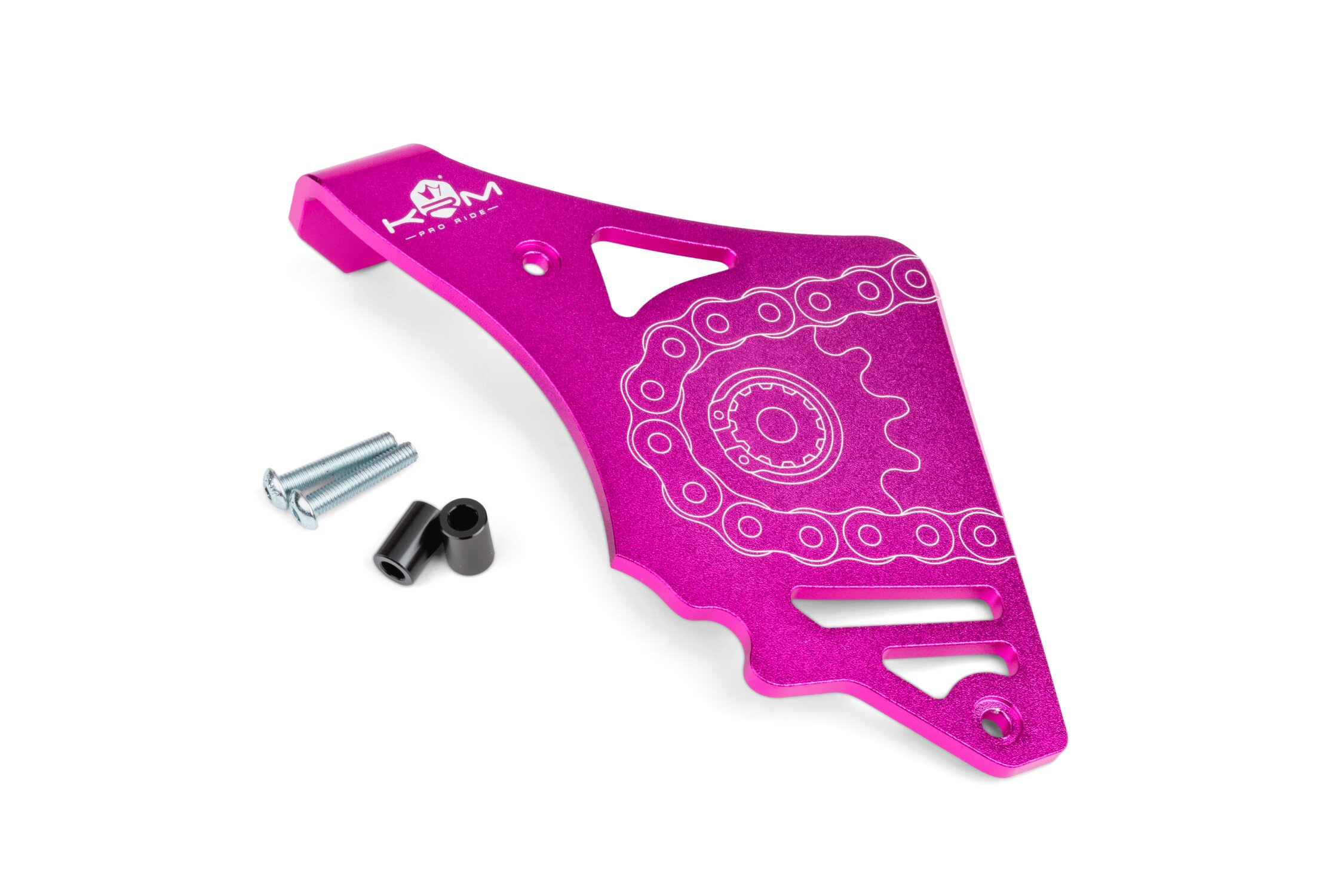 Cache pignon KRM AM6 avec butée de biellette rose
