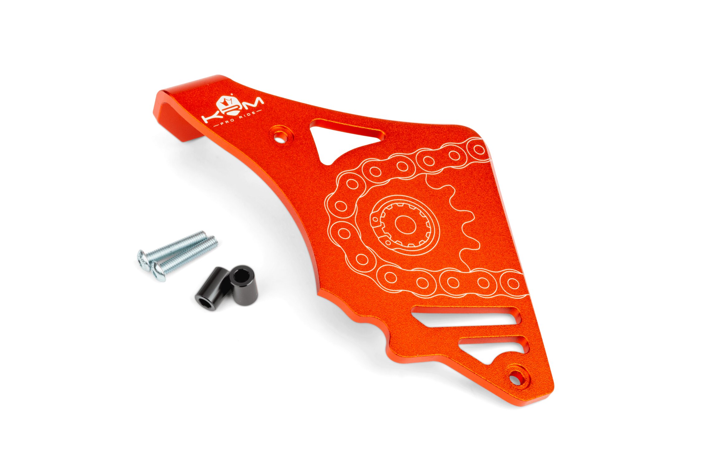 Cache pignon KRM AM6 avec butée de biellette orange