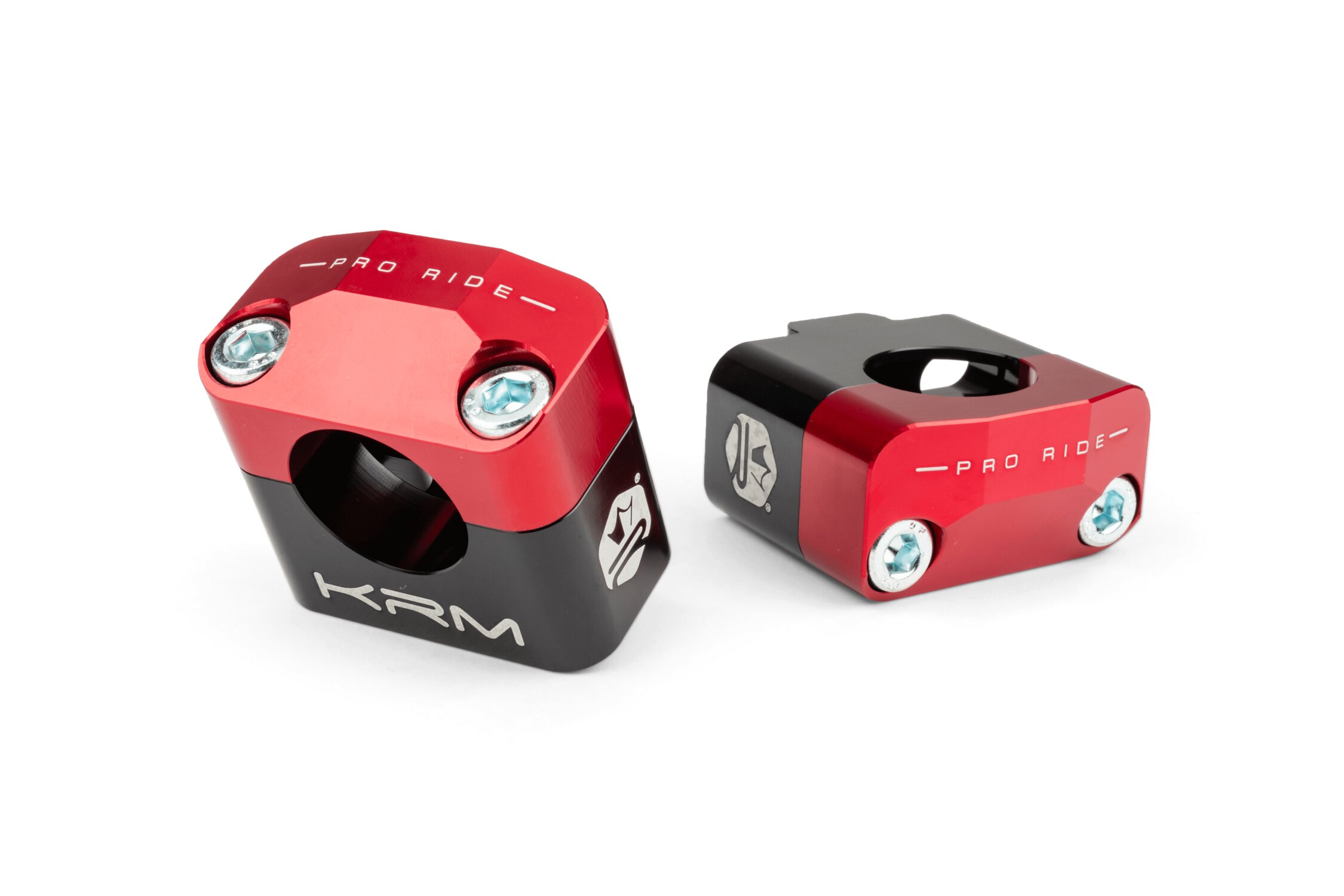 Pontets de guidon 28mm KRM noir / rouge