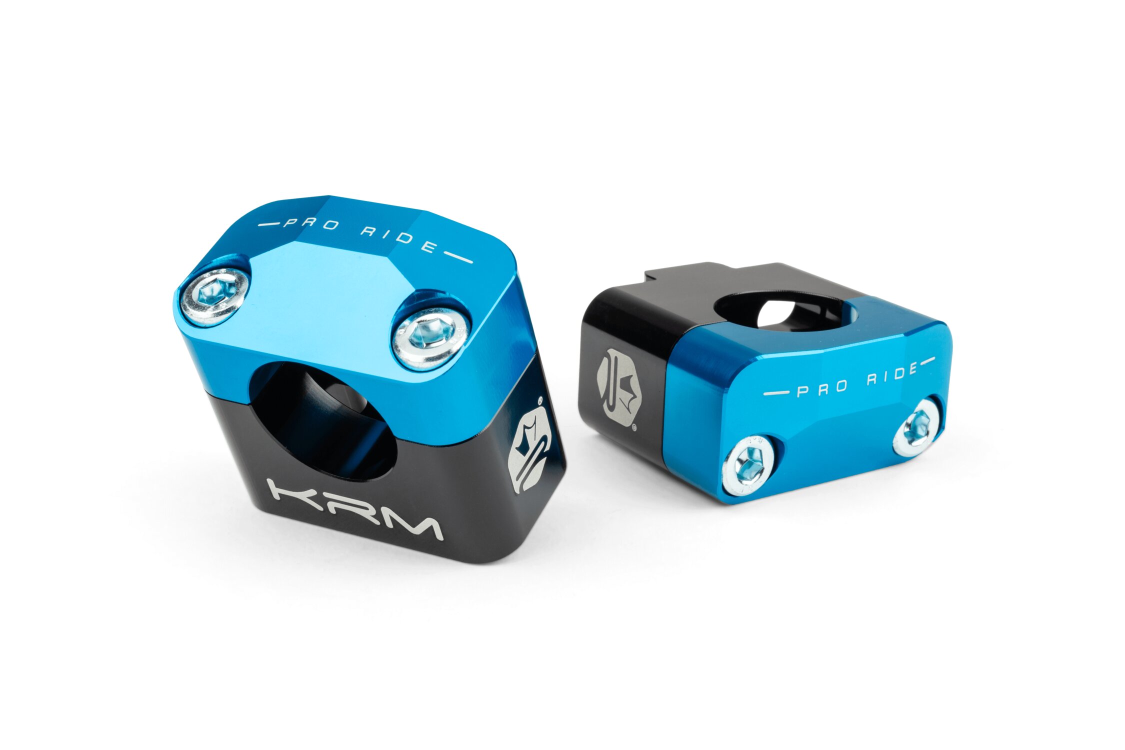 Pontets de guidon 28mm KRM noir / bleu