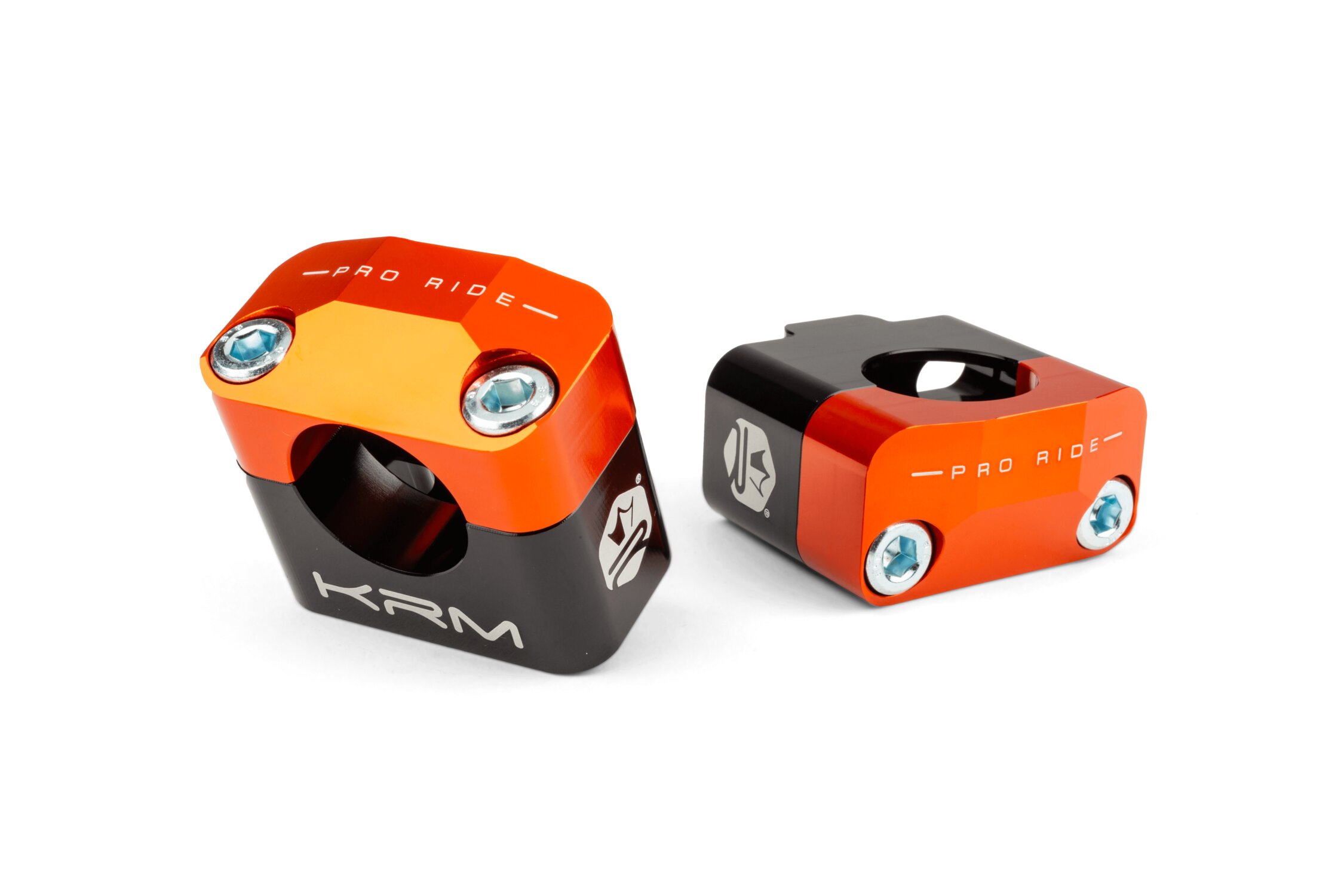 Pontets de guidon 28mm KRM noir / orange