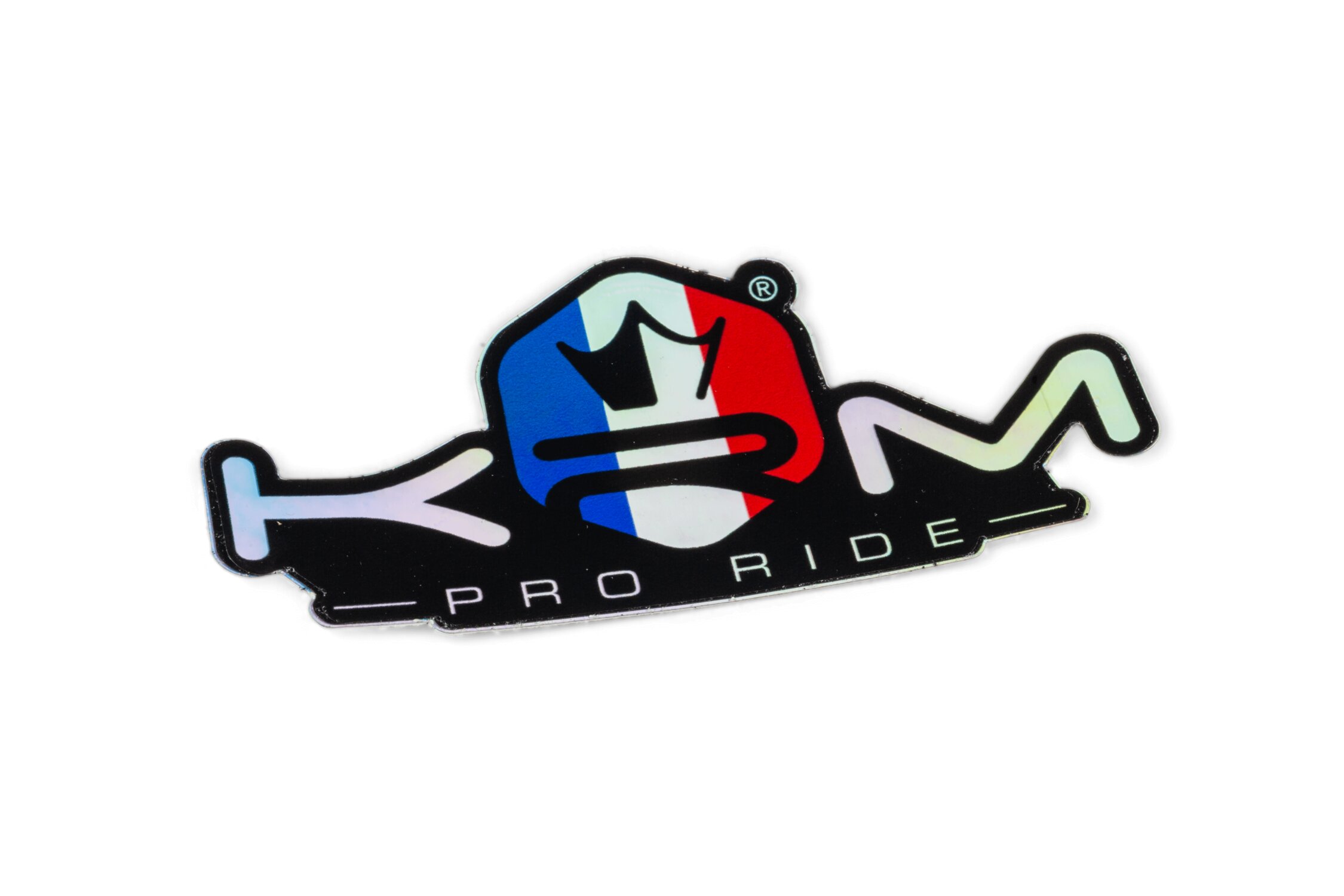 Autocollant holographique KRM Pro Ride bleu / blanc / rouge