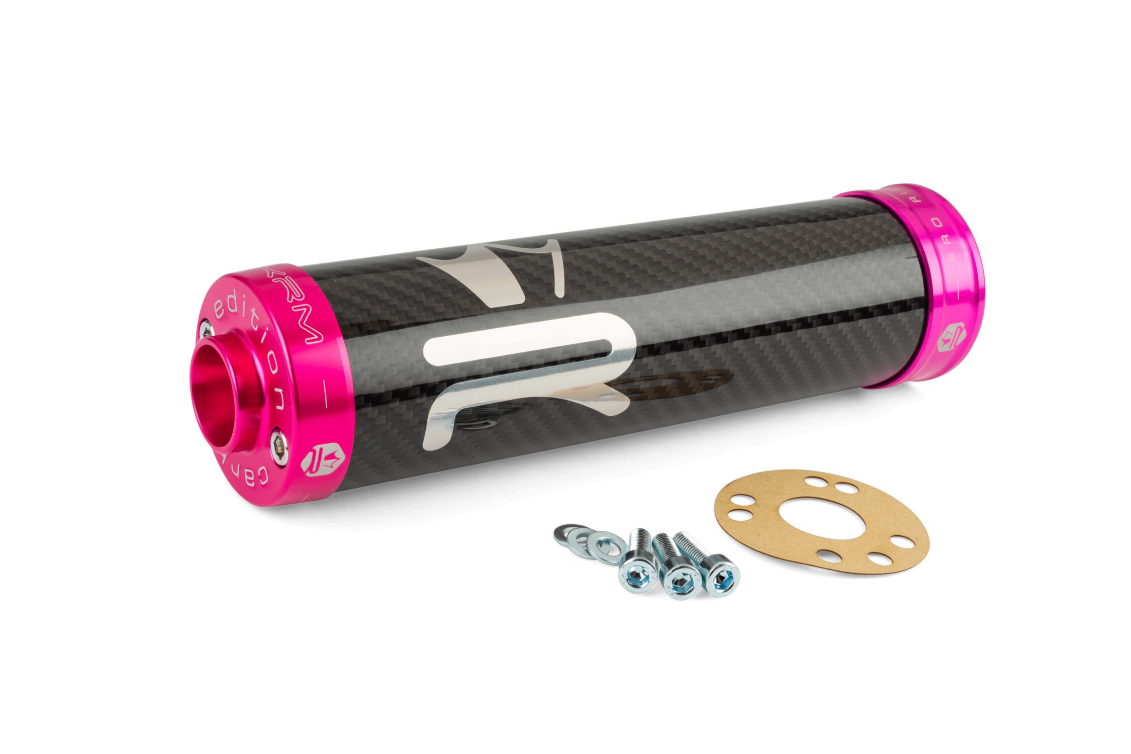 Silencieux KRM carbone/holographique 70-90cc rose