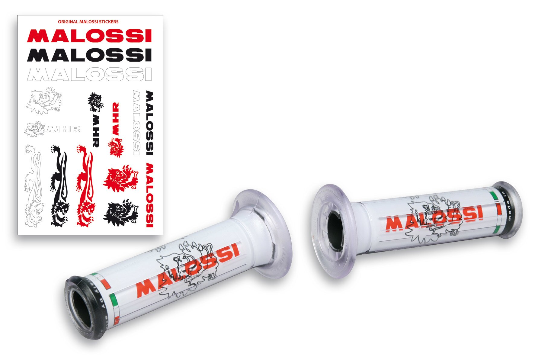 Poignées Malossi Tribal blanc Open End
