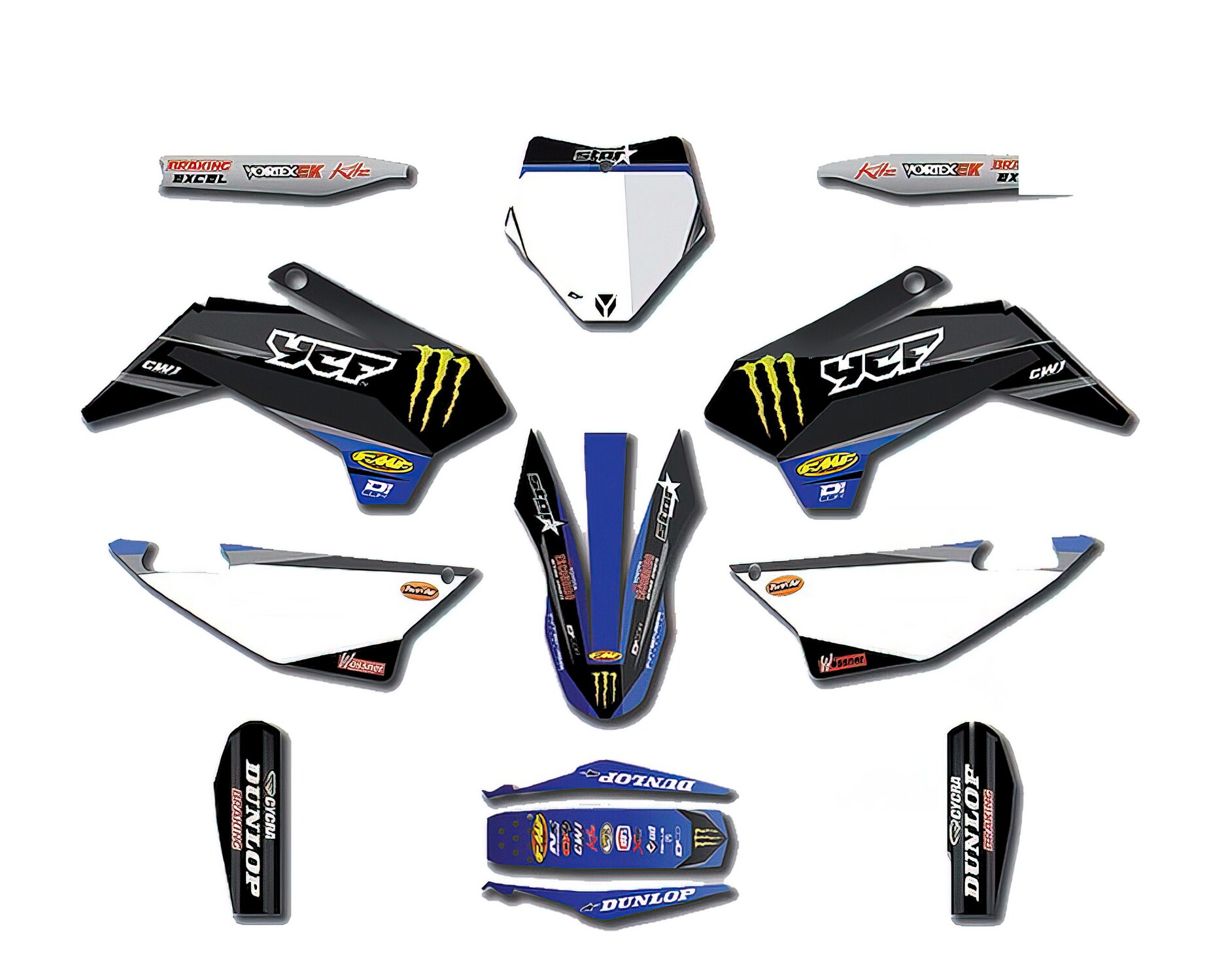 Kit déco Star Racing D'cor 2019 Pit Bike YCF Pilot / SP