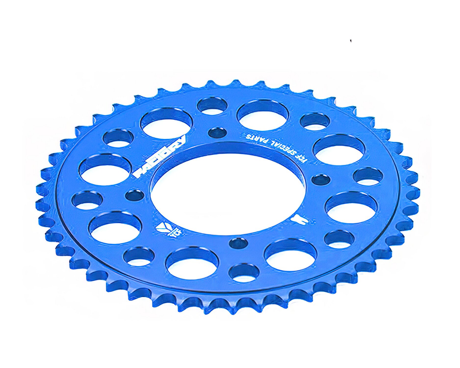 Couronne alu taillée dans la masse 420 - 37 dents - 4 vis YCF Pit Bike bleu