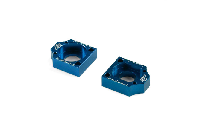 Tendeurs alu de chaîne CNC d.15mm Volt Racing Pit Bike / Dirt Bike Bleu