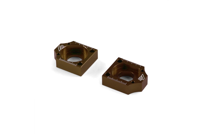 Tendeurs alu de chaîne CNC d.15mm Volt Racing Pit Bike / Dirt Bike Sugar Brown