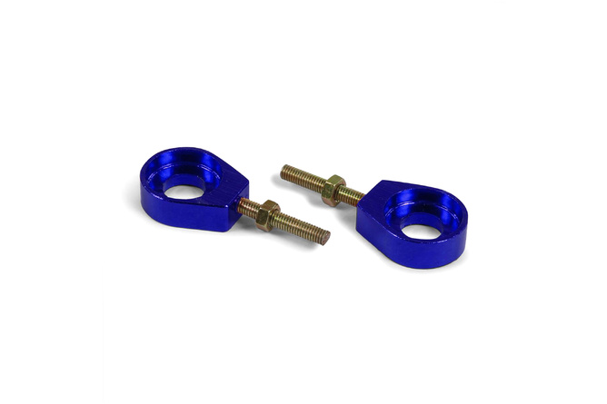 Tendeurs alu de chaîne rond d.15mm Pit Bike / Dirt Bike Bleu